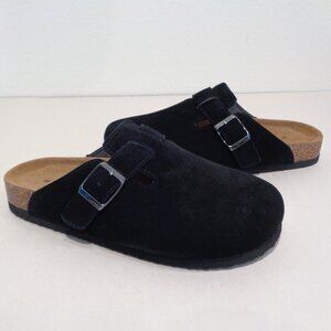 Aquatherm Size 8 M Black SUEDE CLOG Loafers New Women's Shoes